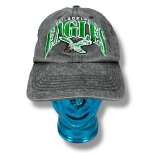 Philadelphia Eagles Denim Snapback Dad Hat Men's Charcoal Gray Kelly Green '47